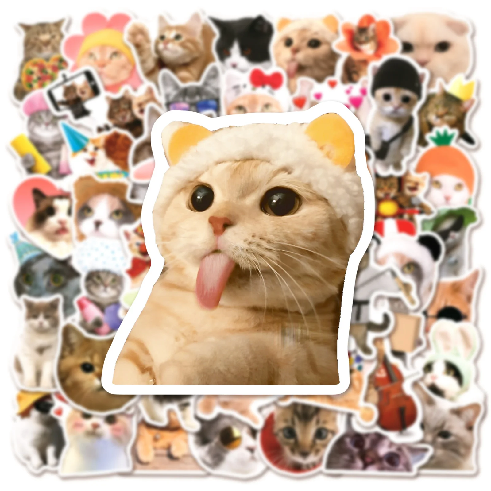 10/30/50PCS Trend Animation Cute Cat Graffiti Sticker Suitcase Car Cup DIY Waterproof Graffiti Sticker Children  Toys Wholesale