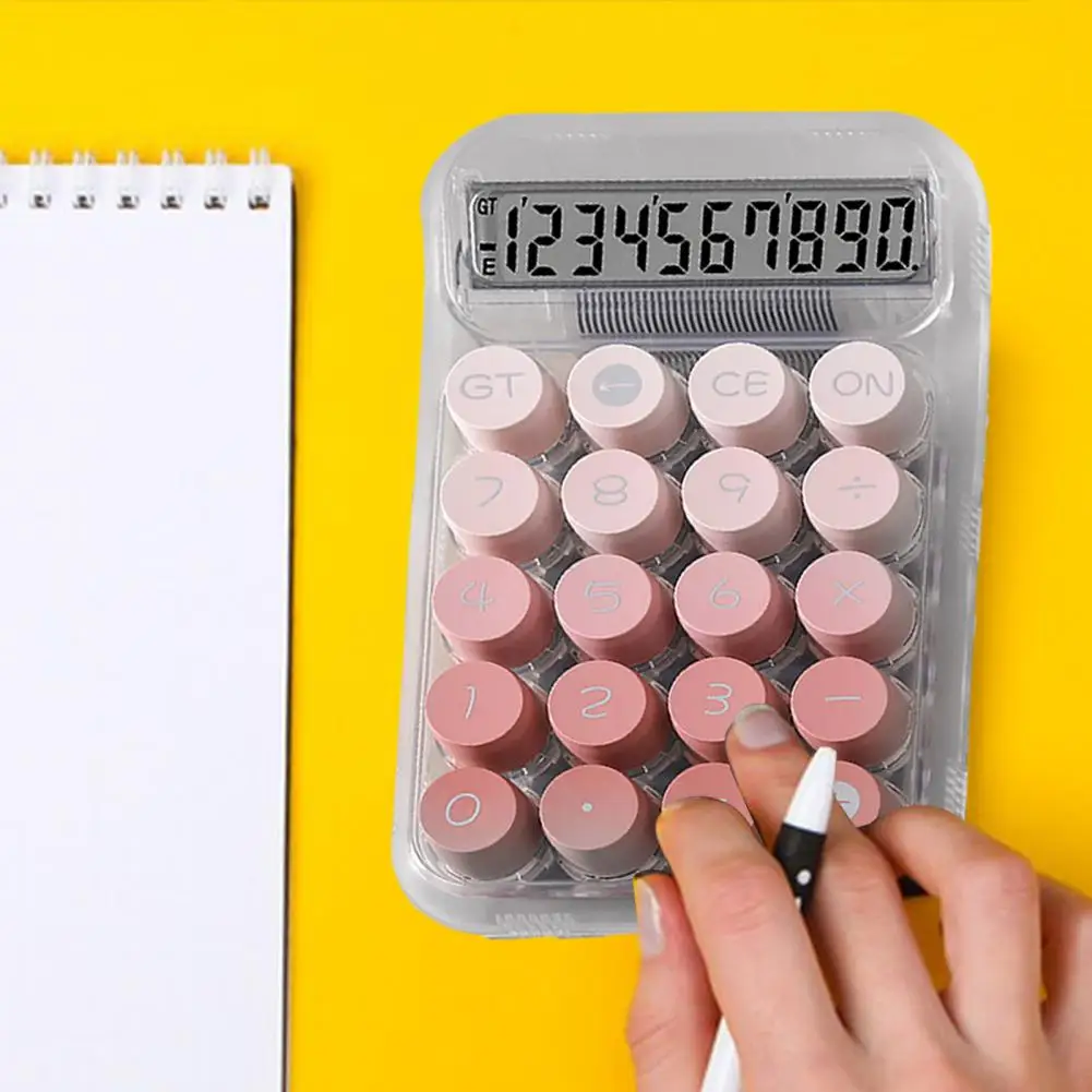 Langlebiger Rechner 12-stelliger mechanischer Tastatur-Desktop-Rechner mit Farbverlauf und rutsch festen Pads für die Finanz arbeits platte