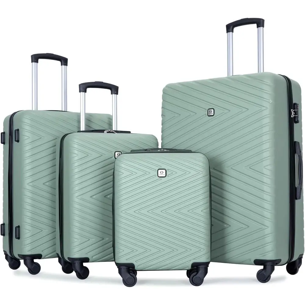 

4-Piece Olive Green ABS Luggage Set with TSA Lock, Spinner Wheels, 16/20/24/28 inches