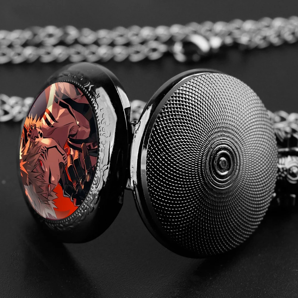 Bakugou Katsuki Anime Quartz Pocket Watch Gift Set With Sturdy Chain Arabic Dial Timeless Gift For Men