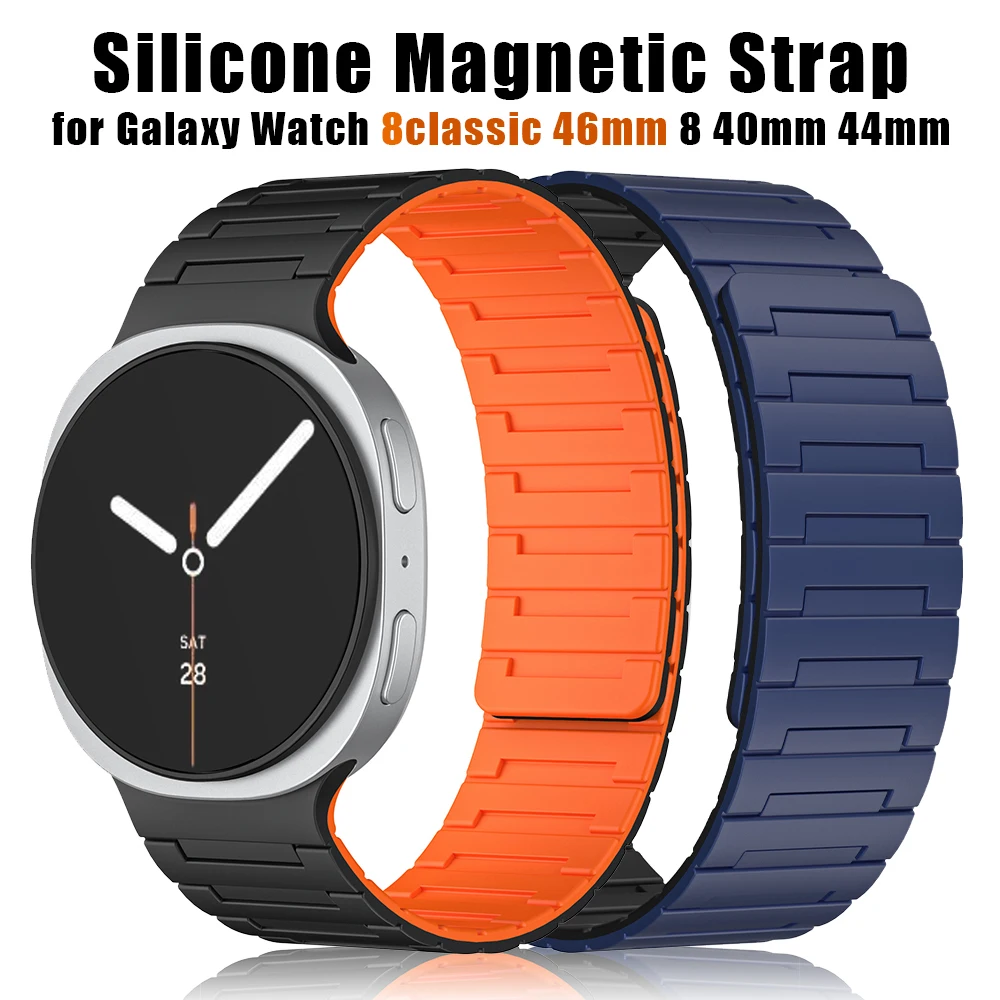 

Силиконовый магнитный ремешок для Samsung Galaxy Watch 8 Classic 46 мм, деловой ремешок для часов Galaxy Watch 8 44 40 мм, браслет с мягкой петлей