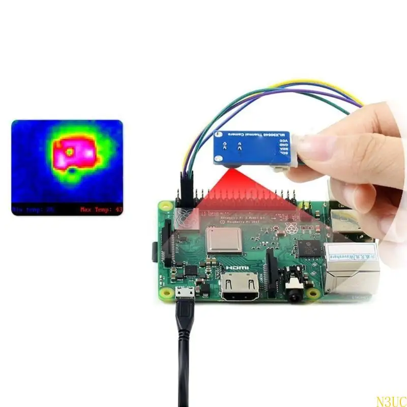 MLX90640-D110 Módulo de cámara de imagen térmica 32x24 píxeles Campo de visión de 110 grados Interfaces I2C para RPi ESP32