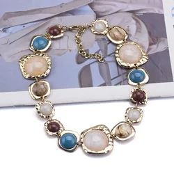 Boho Ethnic Resin Stones Large Collar Choker Necklace Women Indian Vintage Statement Golden Big Bib Necklace Jewelry 2026 New