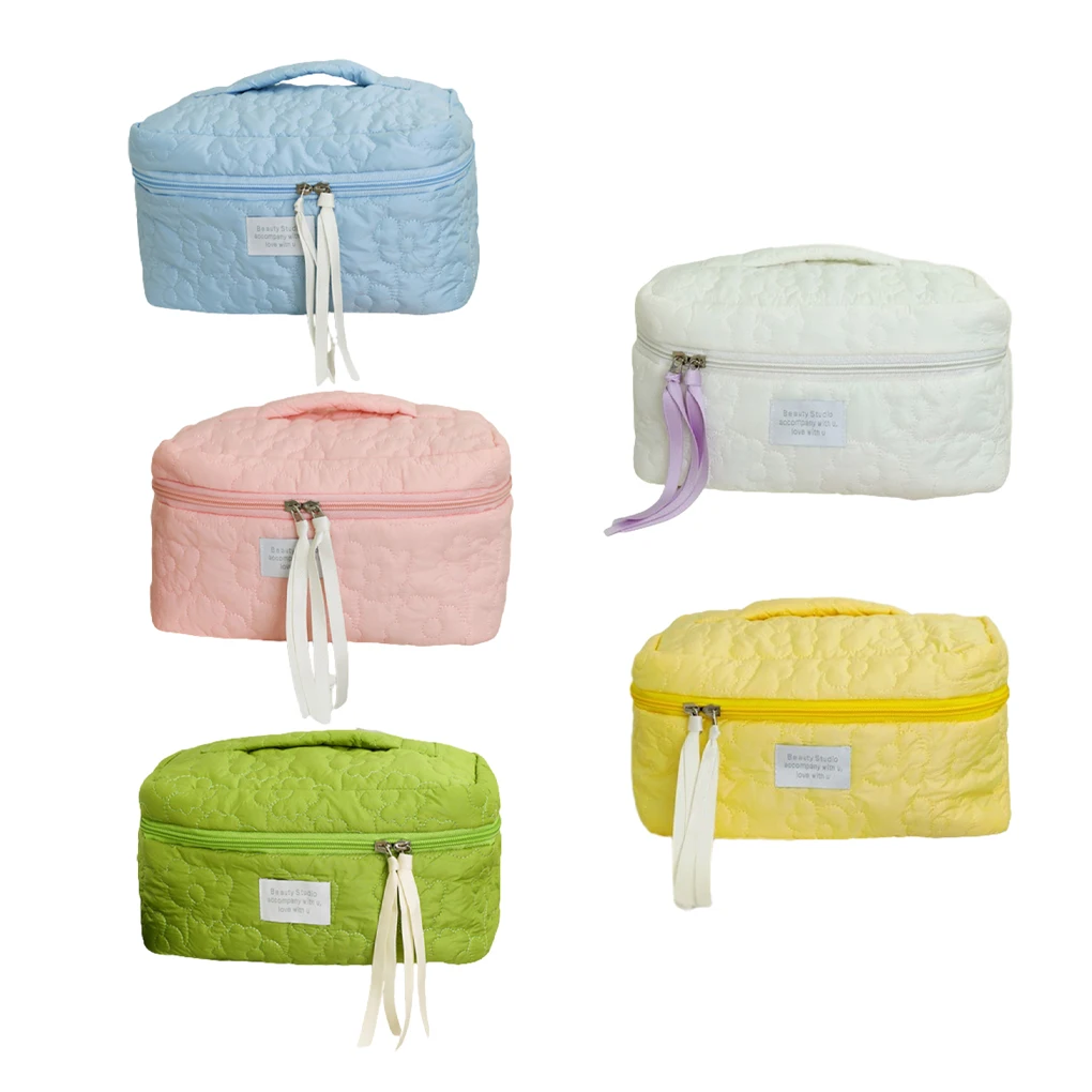 

2/3 косметичка в красивой форме цветка-мягкая текстура и Пыленепроницаемая Косметика большого размера для синего L