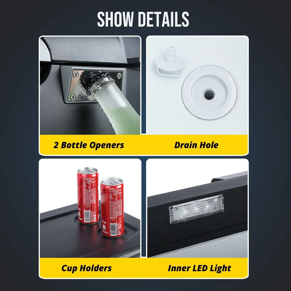 excellent   Advanced Features 12V Cooler Electric Car Fridge 57L Portable Mini Freezer New Design Compressor Refrigeration Plast