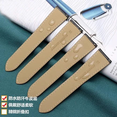 Imagen 2 del producto Para tanque cartier London solo series WSTA0029 WSTA0030 correa de cuero 23mm para hombres y mujeres correa de cuero Litchi 20 22 23 25mm