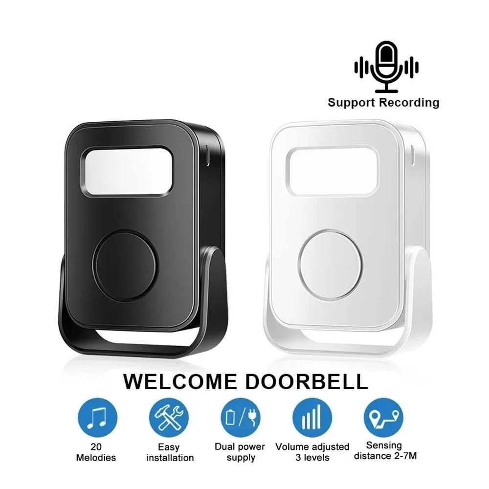 

Infrared Sensor Intelligent Welcome Doorbell Recording Function Wireless Design Wireless Door Bell Chime Welcome Device Store