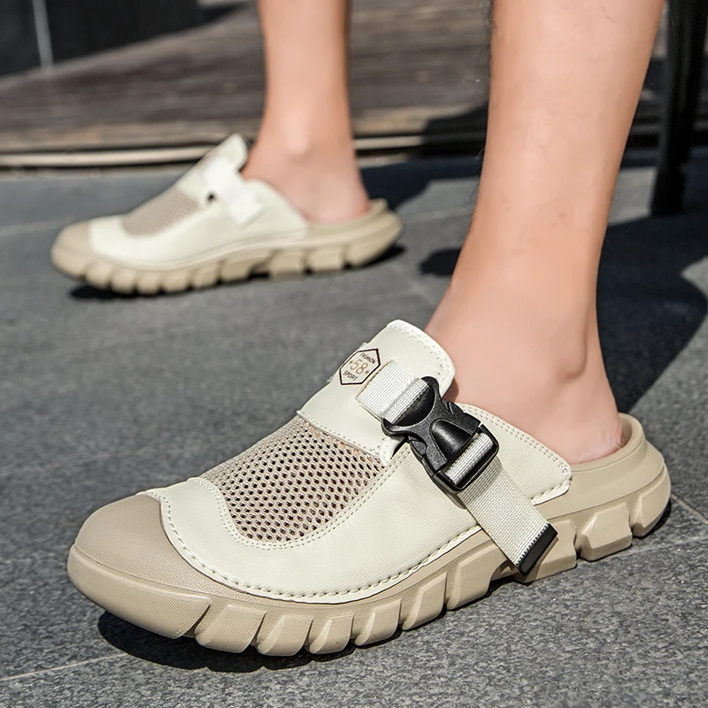 

Мужские дышащие пляжные туфли с мягкой подошвой, удобные, прочные, нескользящие, легкие