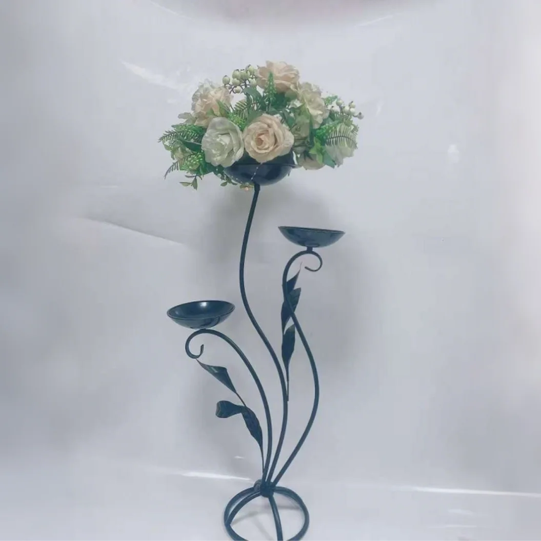 Hochzeits-Blumenständer in Gold und Schwarz, Hintergrund für Verlobungs- und Geburtstagsfeiern, Einweihungsgeschenk für Festlichkeiten – Detail 8