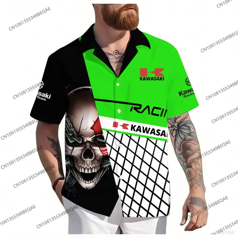 

New Men's Top 2025 Kawasaki Extreme Sports Comfortable Cool Daily Vacation Style Men's Shirt Lightweight and Dry