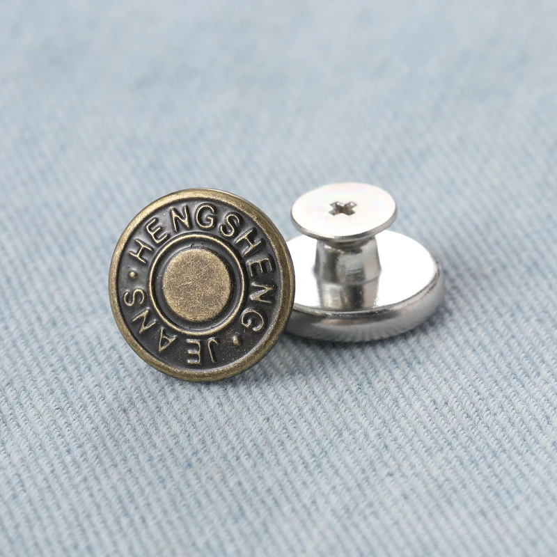 5/10PC Detachable Retro Metal Buttons Snap Fastener Pants Pin for Jeans Retractable Button Sewing-Free Buckles Replacement Combo