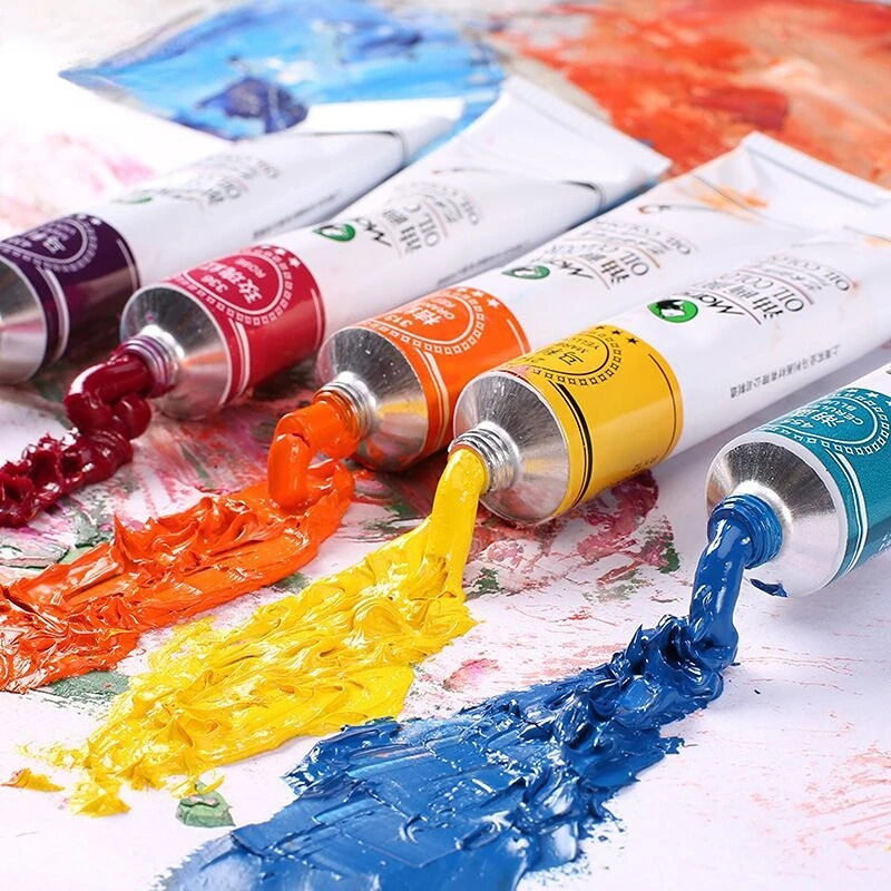 50ML Oil Painting Single Aluminum Tube Loaded Students Art Creation Drawing Special Multi-color Odor Free Art Pigment