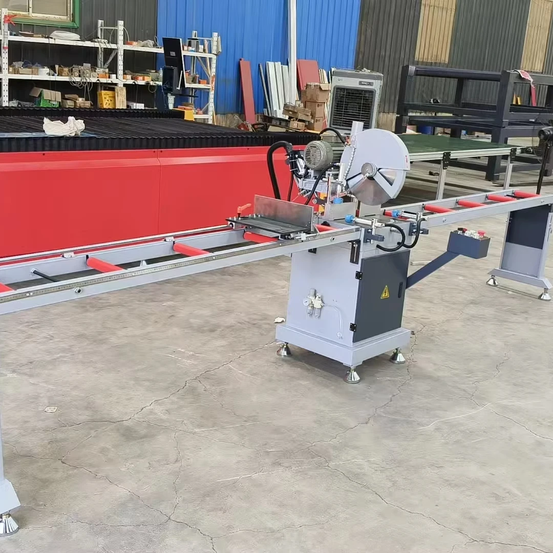 Heavy-Duty Single Head Aluminum Profile Cutting Saw with 350mm Blade for 100x100mm Profiles and 4-Meter Feeding System
