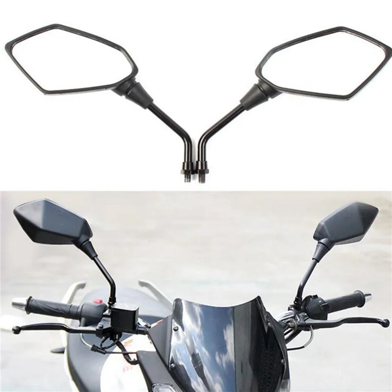 

Universal 4Pcs Motorcycle Big Size Rear View Mirror Black Motorcycle Chrome Scooter Rearview Rear View Side Mirror 8Mm-AS55