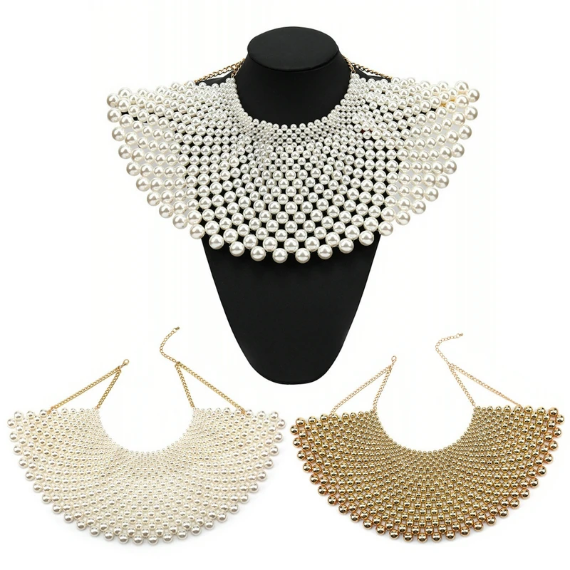 

Fashion Indian Jewelry Handmade Beaded Statement Necklaces For Women Collar Beads Choker Maxi Necklace Wedding Jewelry