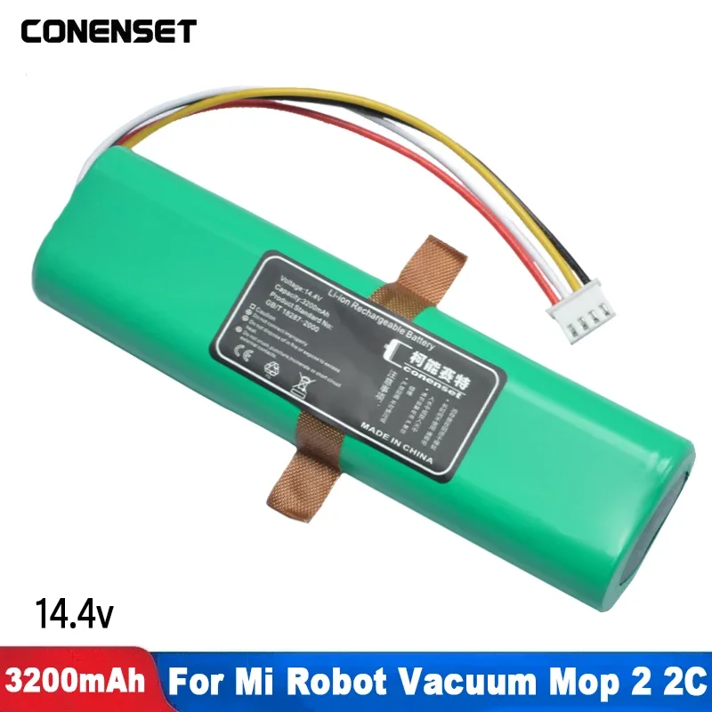 14.4V 3200mAh Battery Pack For Xiaomi Mi Robot Vacuum Mop 2 XMSTJQR2C  STYTJ03ZHM 2C Accessories Replacement Batteries