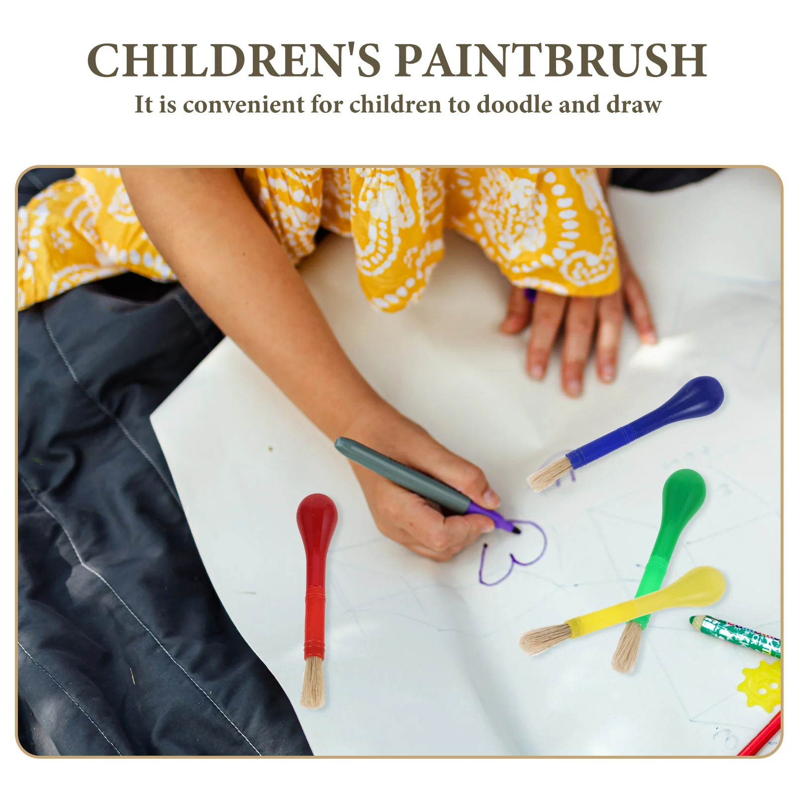 

4Pcs Kids Paint Brushes Set Fine Detail Small Painting Brush for Watercolor Acrylic Art Students Doodle Painting Supplies