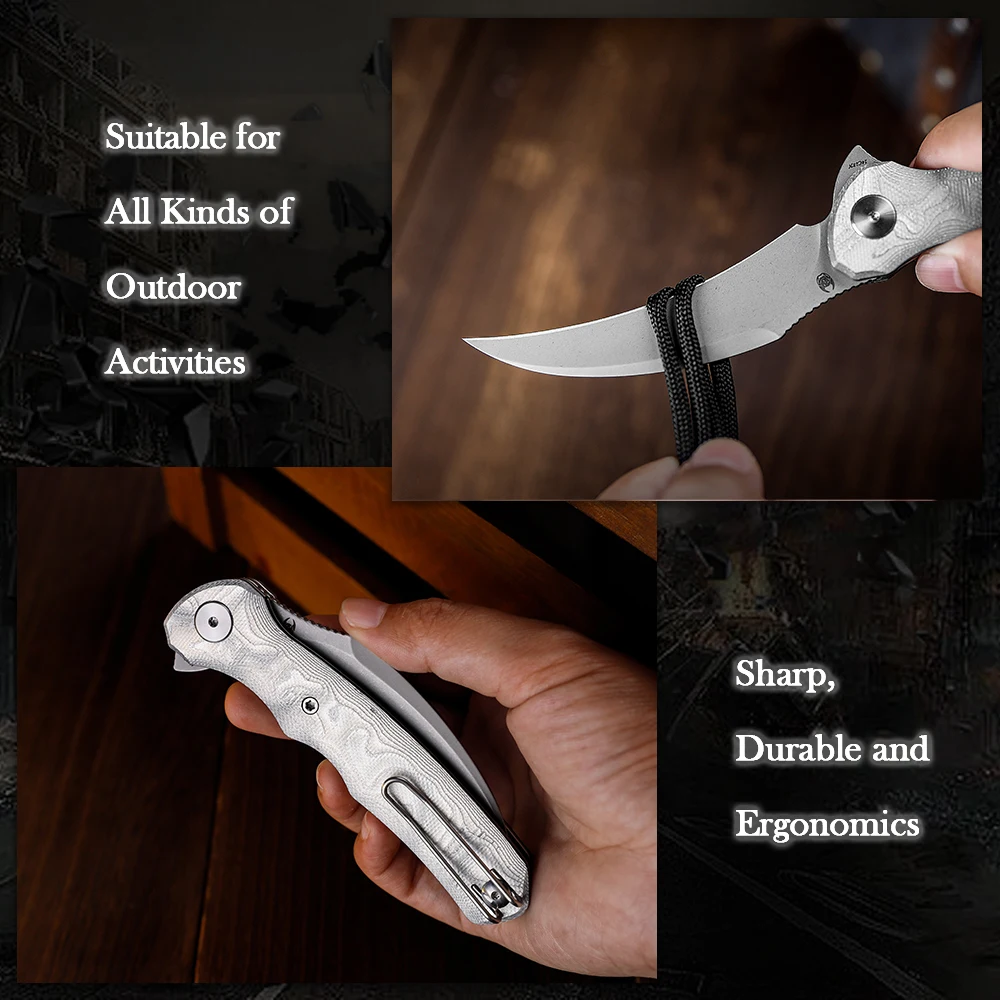 TRIVISA Lacerta متعددة الوظائف جيب سكين للفرد 14C28N شفرة النحاس الألومنيوم احباط مقبض مع كليب الصيد التكتيكي التخييم #6