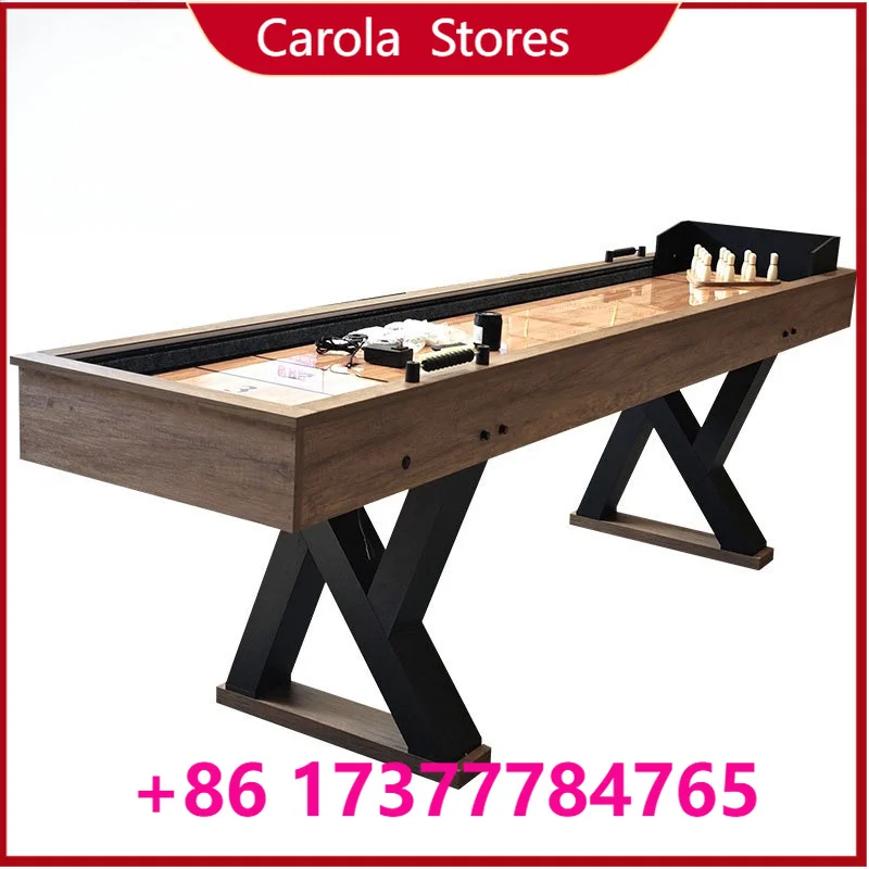 Solid Hardwood Shuffleboard with Sand Arc Slide Surface, Professional Competition Grade Indoor Sport Game