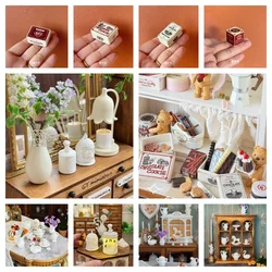 Doll House French Tableware Light Vase Model Miniature Tabletop Display Mini Bear Cracker Barrel Chocolate Box Bryce Display Bjd