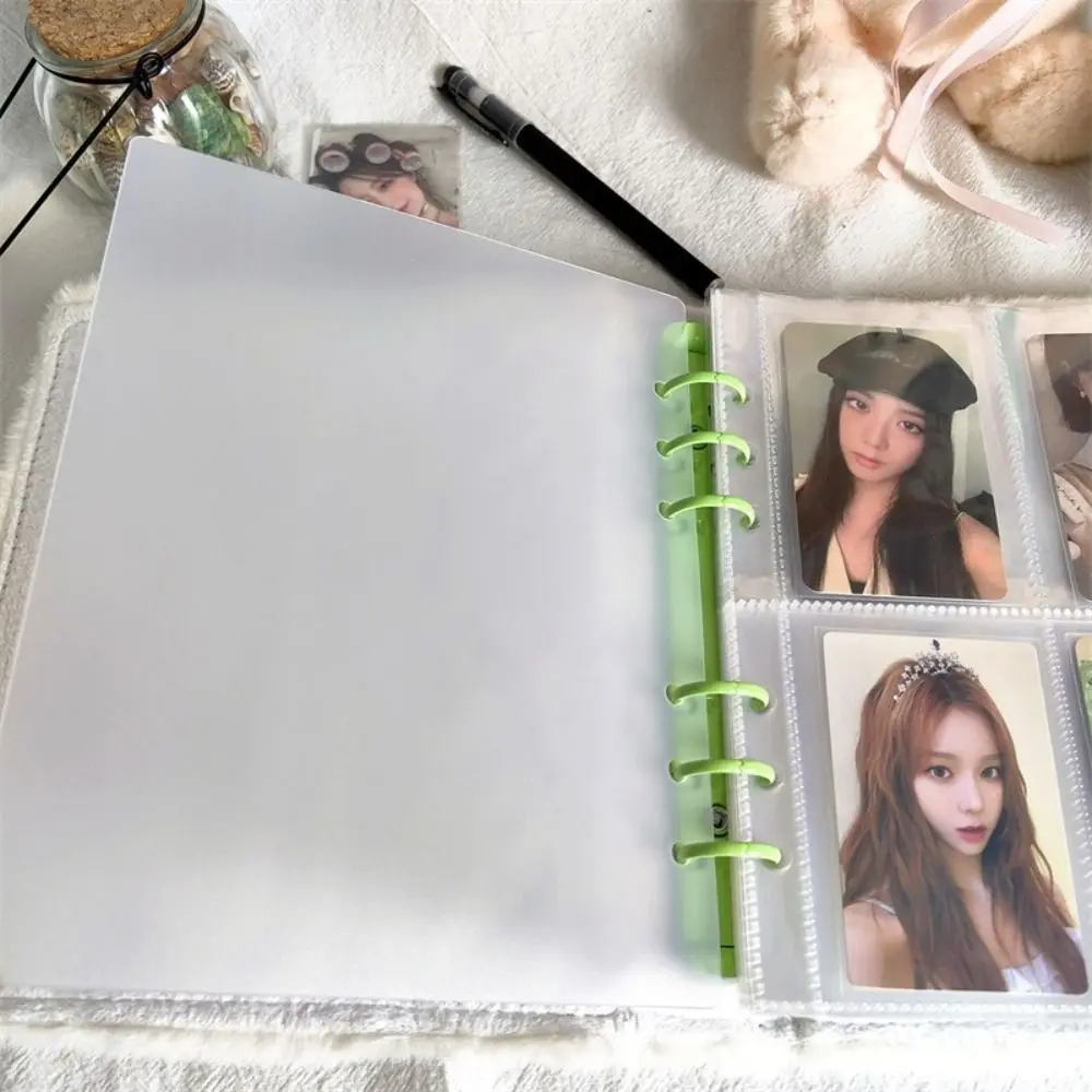 Fluffy Bear Plush Binder Photocard Holder Plush Puppy Cartoon Dog Card Photocard Binder 4 Grids A6 Collect Album Notebook