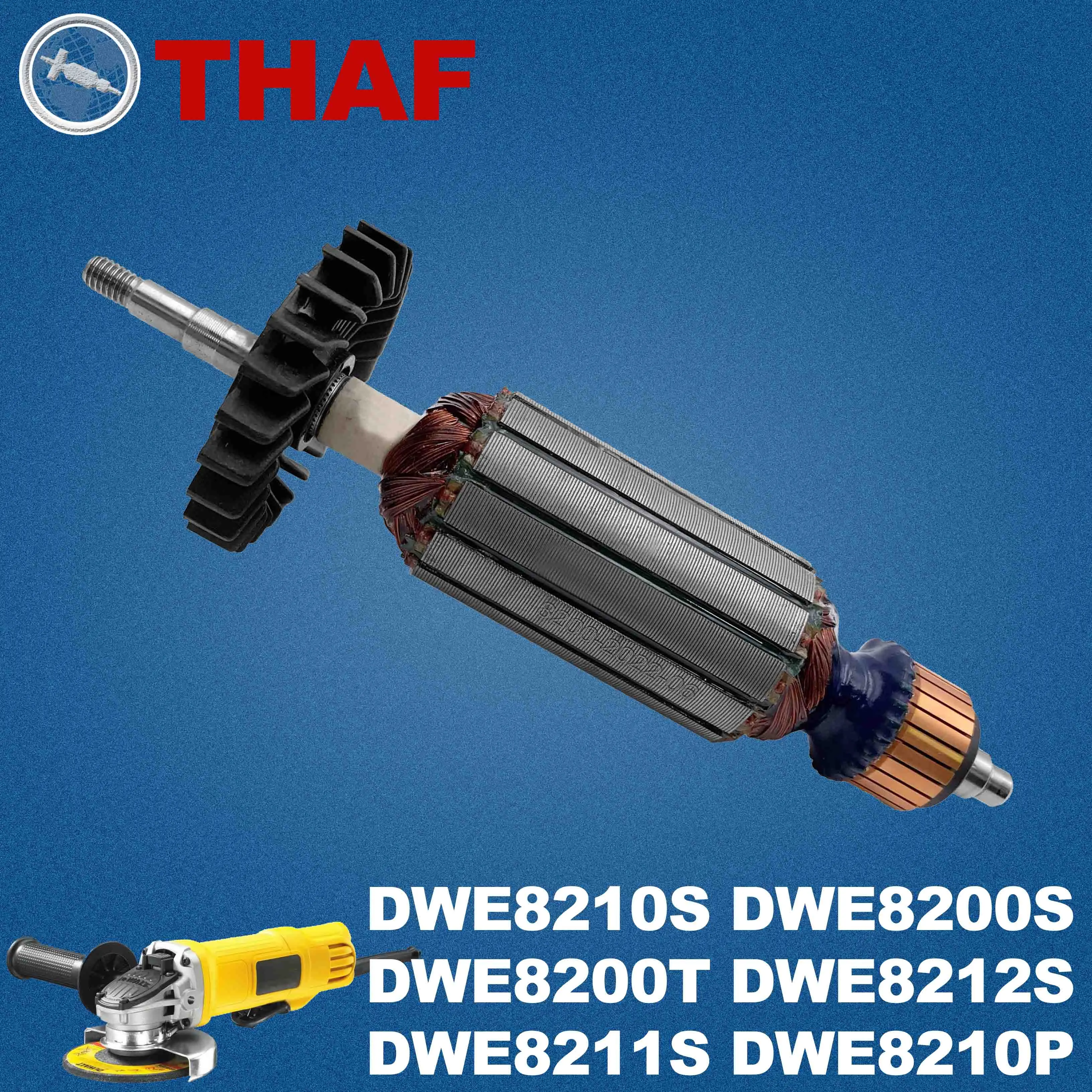 AC 220V 240V DWE8210S DWE8200S DWE8200T DWE8212S Armature Rotor For DEWALT Angle Grinder Spare Parts Grinder DWE8211S DWE8210P