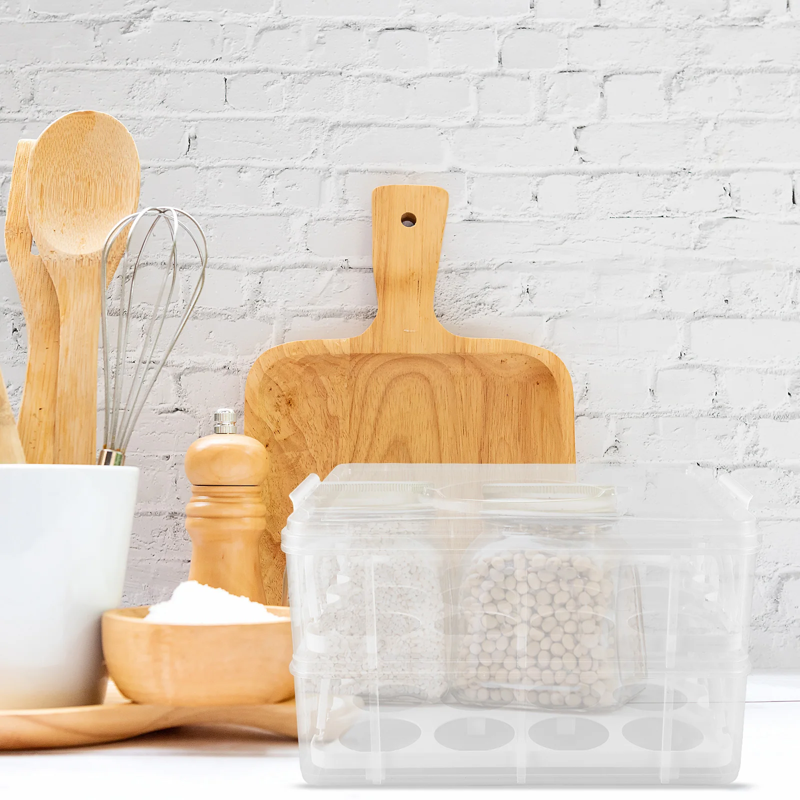 حامل كب كيك مع غطاء، حاوية تخزين مستطيلة شفافة متعددة الاستخدام، مقبض محمول، علبة تعبئة الحلوى، طبقة مزدوجة