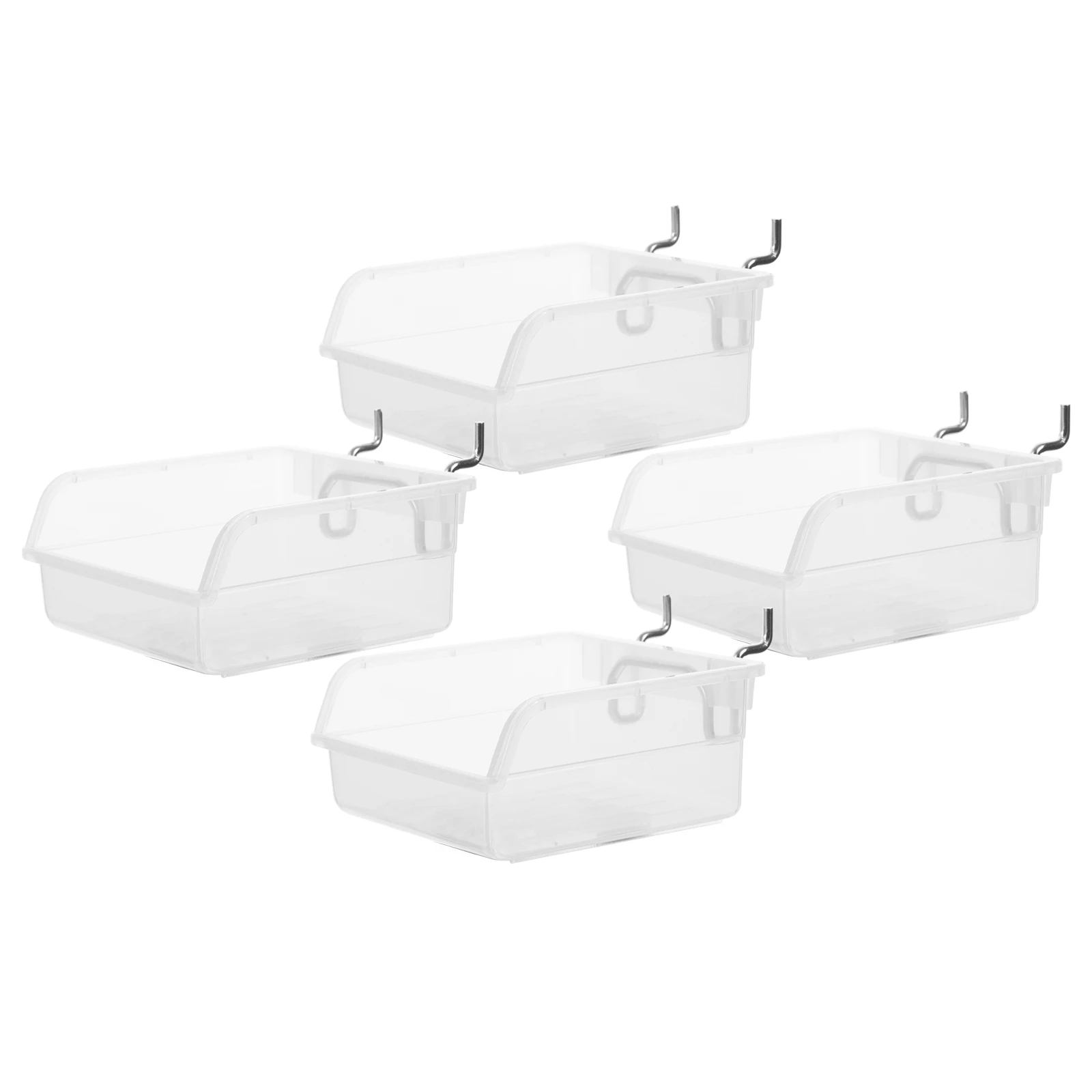

4 Pcs Parts Storage Box 100x100x50mm Transparent Pegboard Bins Containers Home Garage Wall Organizer Tool Storage Solution