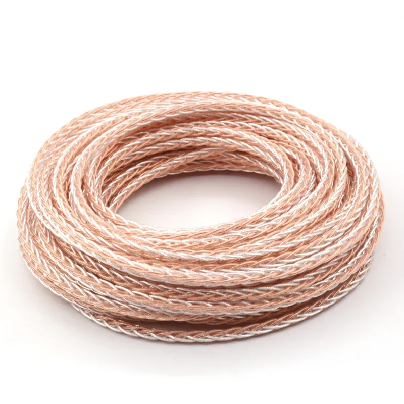 cavo placcato argento Cavo per tessitura filo di rame OCC per cavo di aggiornamento per cuffie audio fai-da-te