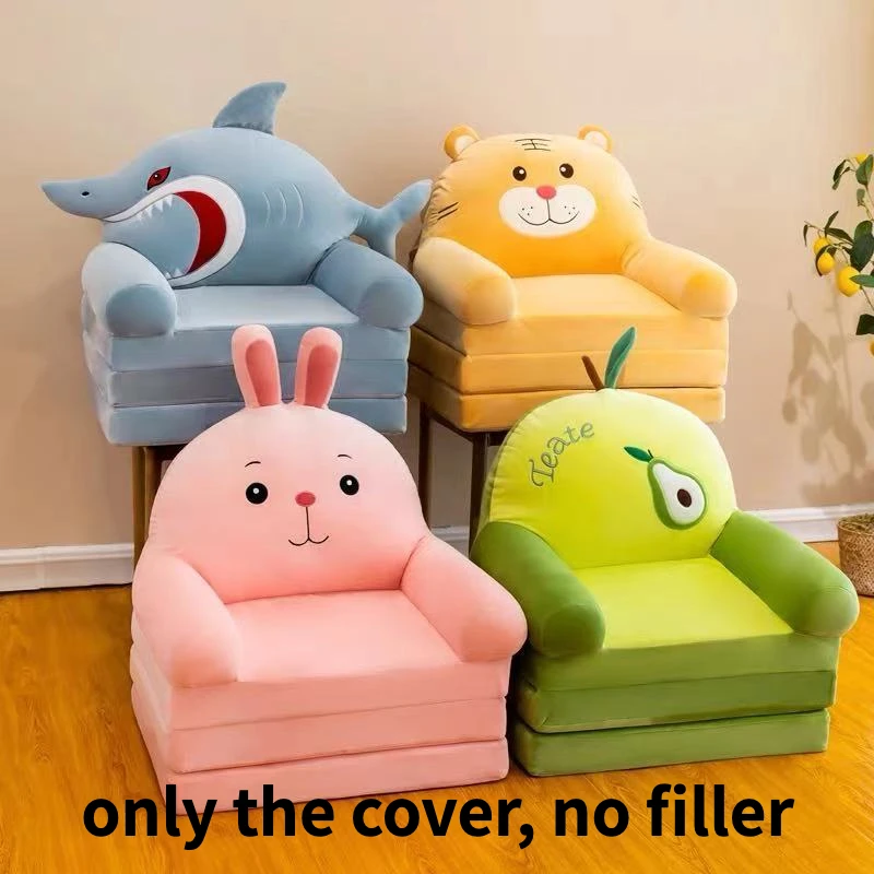 Kids Couch Children Sofa Cover Cartoon Lazy Folding Small Sofas Bed Girl Princess Baby Toddler Dual-purpose Kids Chair Furniture