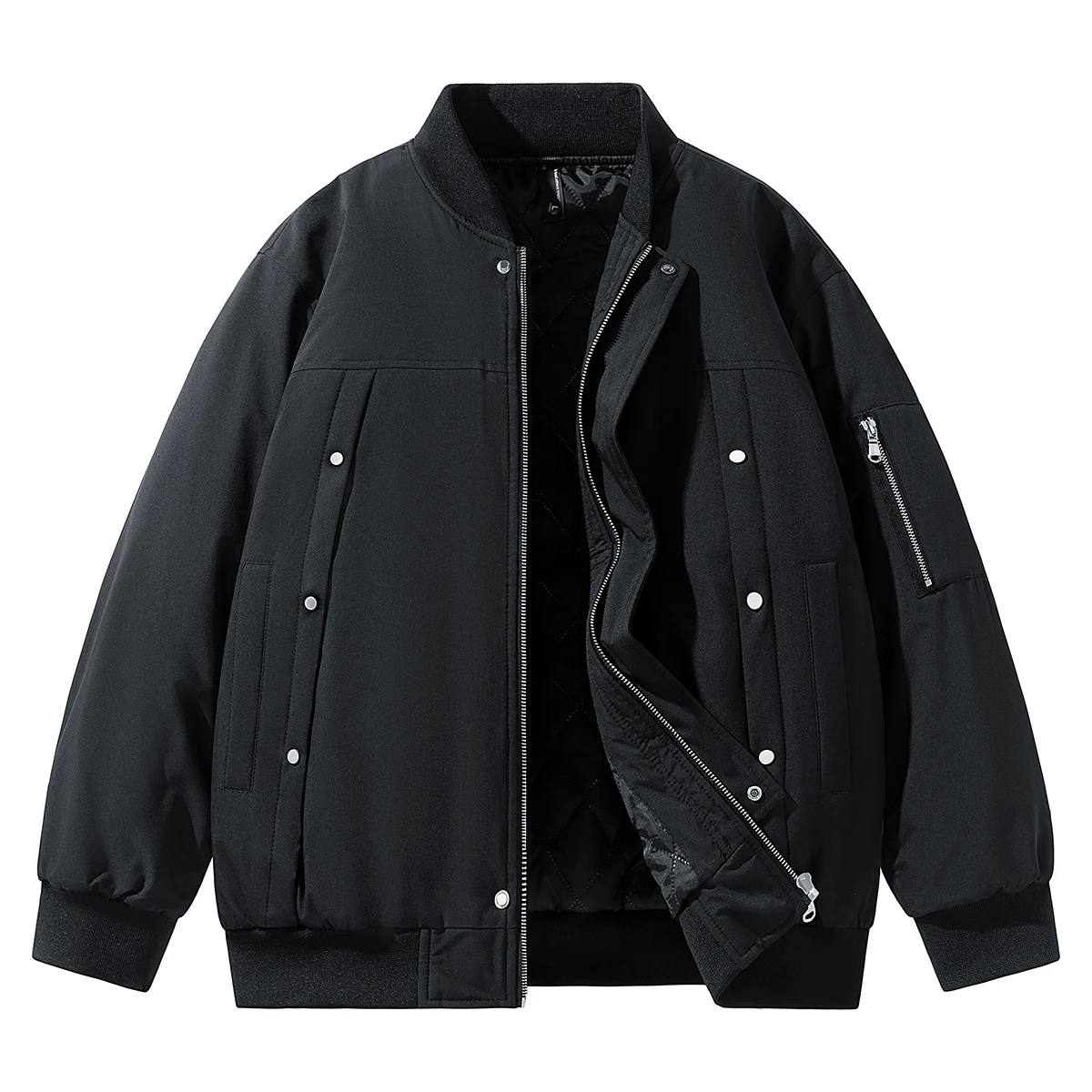 

Мужская хлопковая куртка весна-осень, модная, с заклепками, ультразвуковой обработкой, приталенного кроя, утепленная, верхняя одежда, стройнящая фигуру