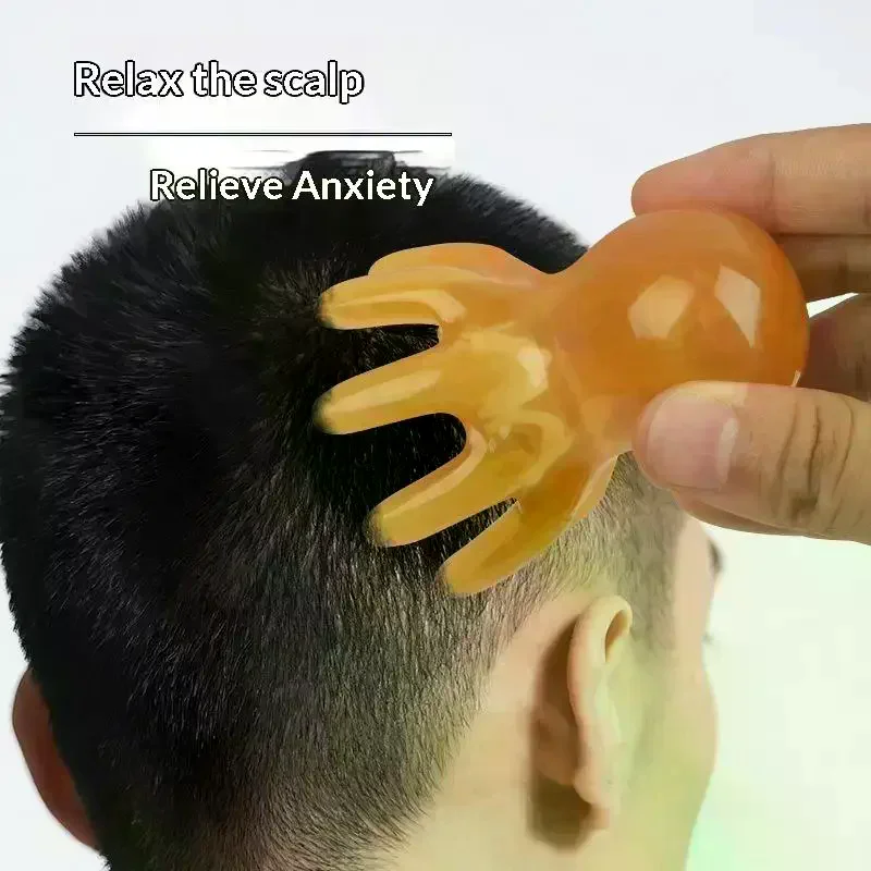/ACR/Resin Octopus Massage Comb Head Meridian Scraping Scalp Massage Brush Acupuncture SPA GuaSha Massage Comb Massager 2pcs