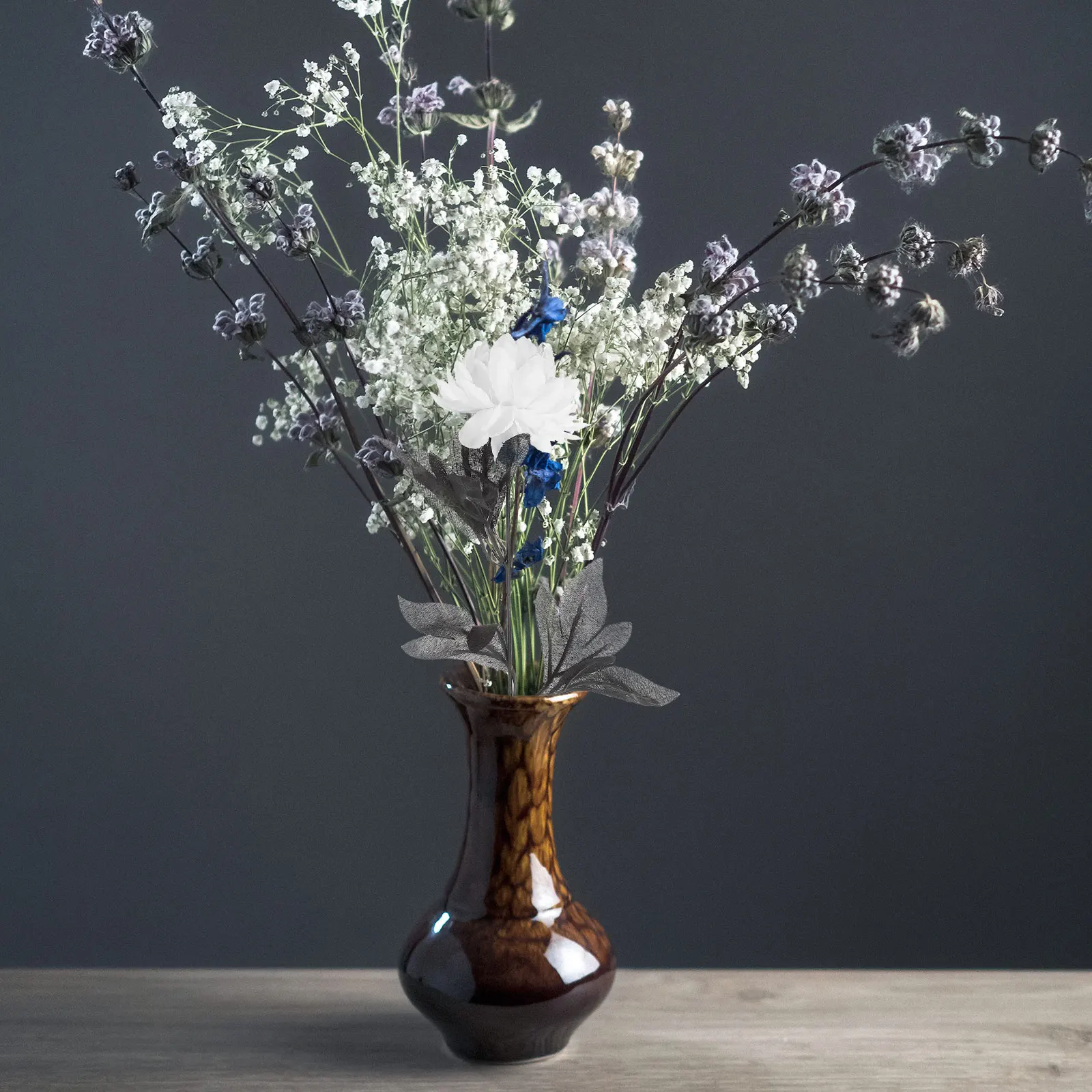 

10Pcs Simulation Artificial Dahlia Flower Arrangement Fabric Bridal Bouquet Wedding Halloween Party Decoration Floral Stems