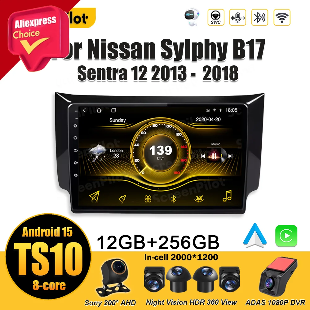 

Android 15 For Nissan Sylphy B17 Sentra 12 2013 2014 2015 2016 2017 2018 GPS Navigation Android Auto Bluetooth Touch Screen Wifi
