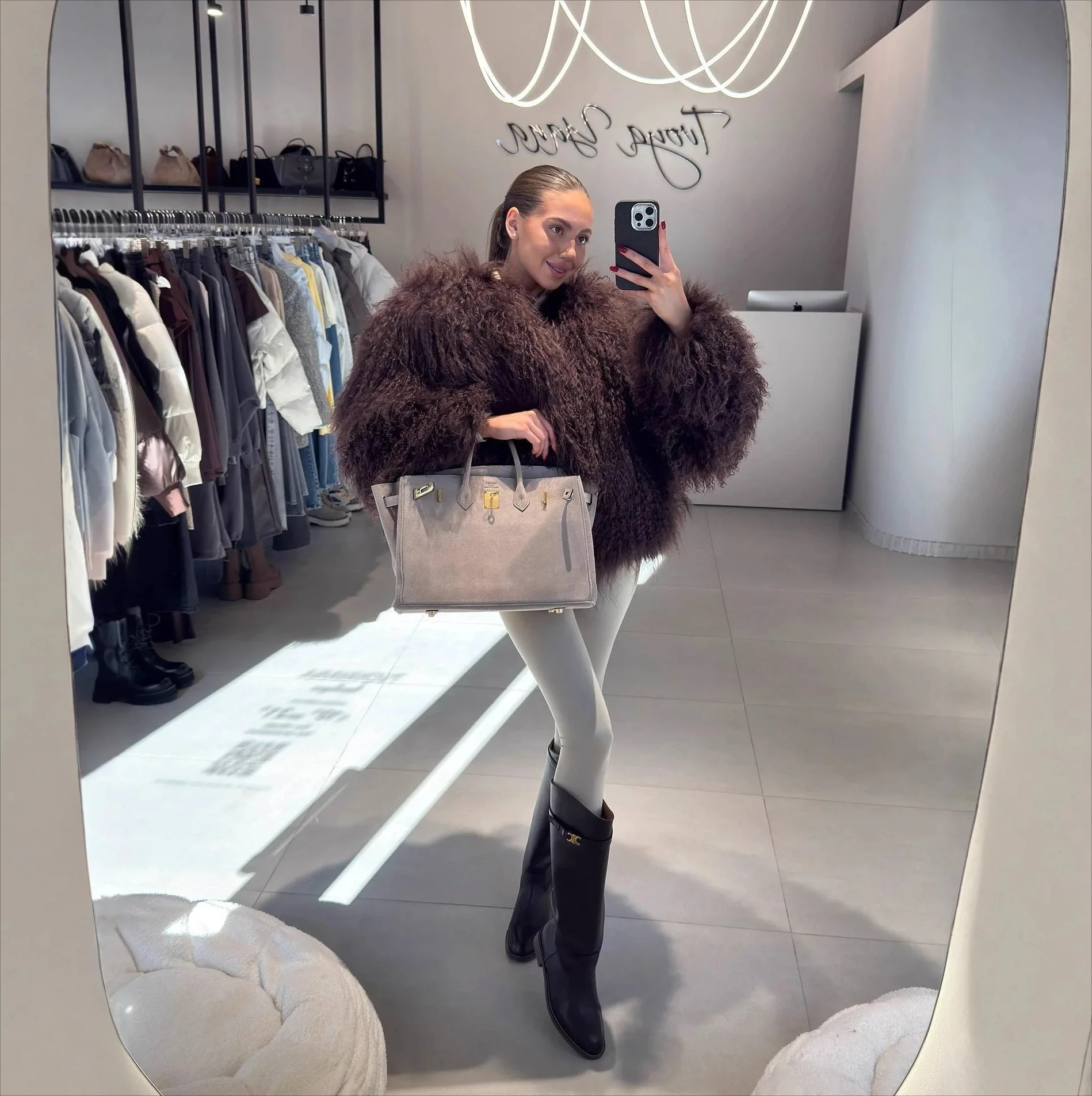 Giacca invernale da donna in pelliccia sintetica riccia 2025, cappotto caldo in agnello con capelli lunghi, capispalla versatile in pelliccia artificiale alla moda KIDCRKJ