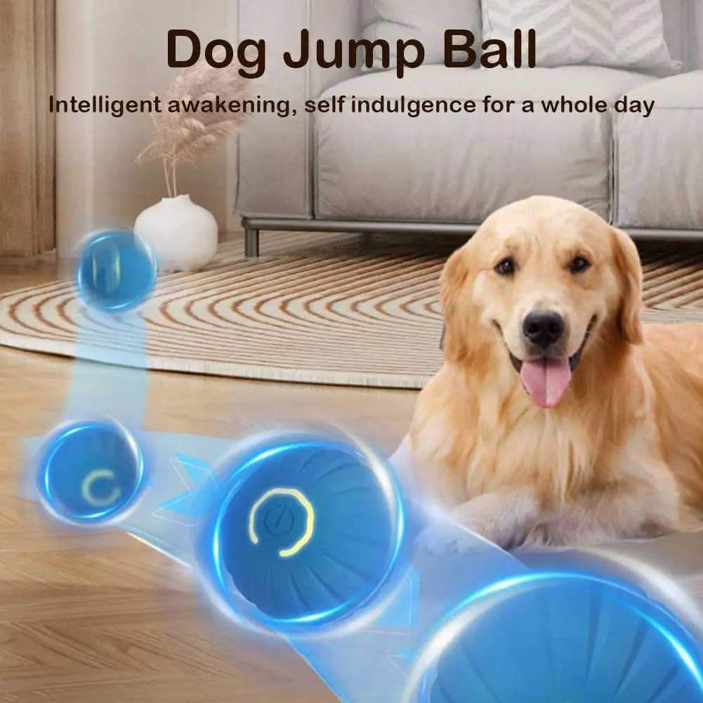 

Dog Toys Intelligent Gravity Jump Ball Rechargeable Chase Dog And Toys Ball Bite-Resistant Interactive Cat Rolling Pet C0Z3