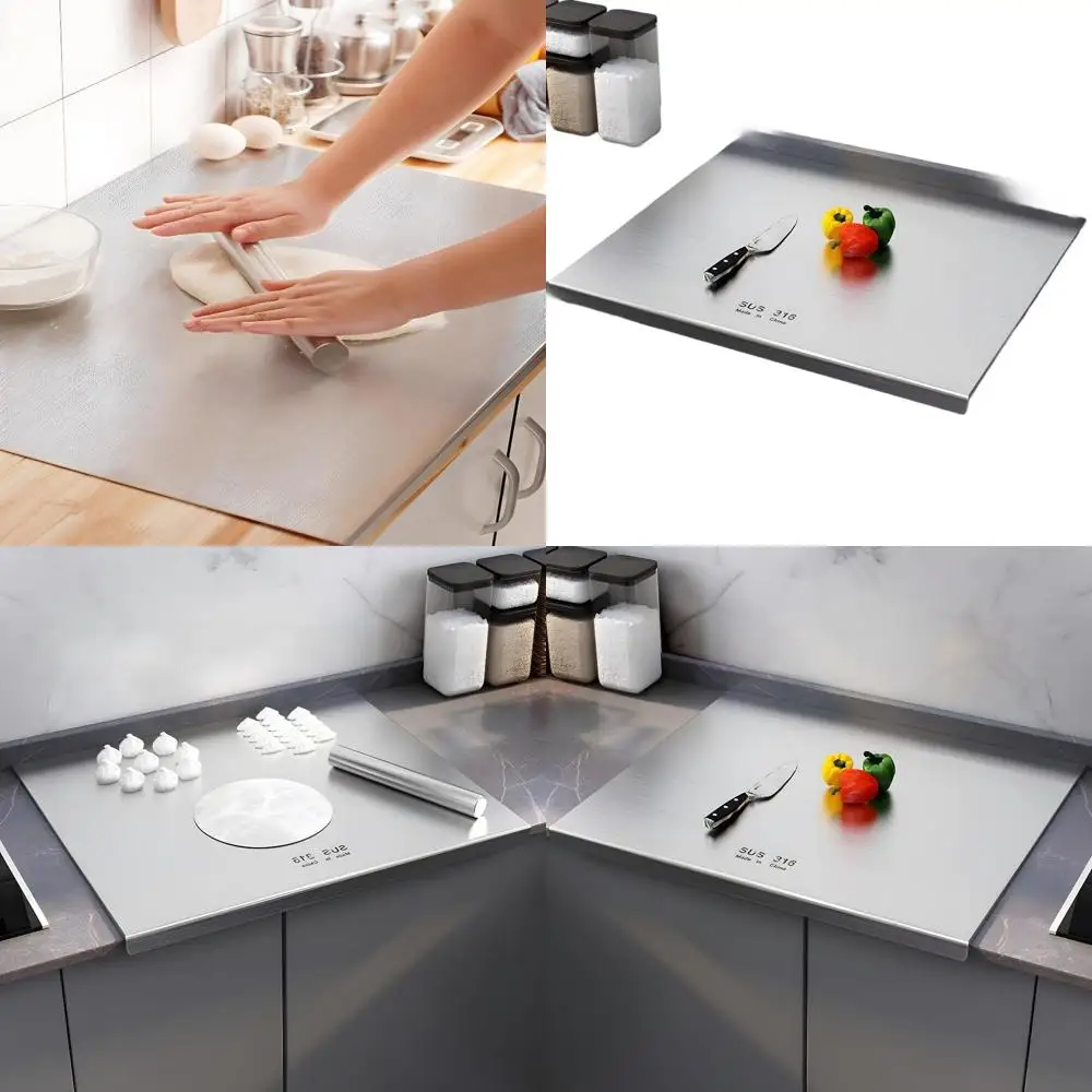 

Large 316 Stainless Steel Kitchen Chopping Board for Meat, Vegetables, Fruits, and Cheese (23.62 x 15.75in)