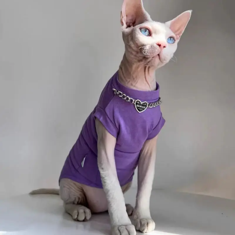 Luxury Winter Undershirt for Sphynx Cat Reflective Pet Clothes Reflective Pet Clothes Cat Jacket Devon Rex Sweatshirt in Autumn