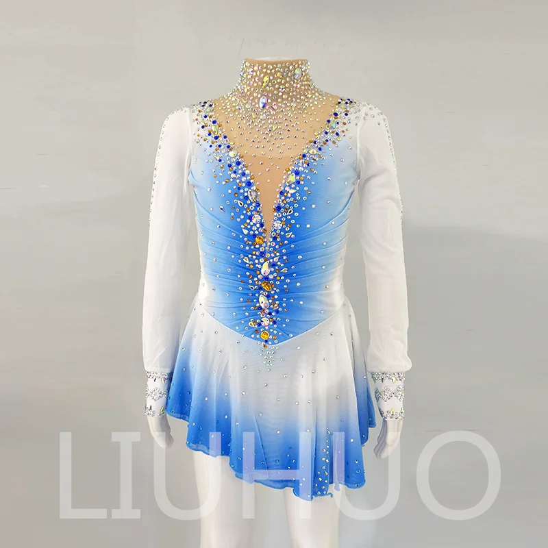 LIUHUO Ice Figure Skating Dress Girls Women Teens Stretchy Spandex Competition Wholesale