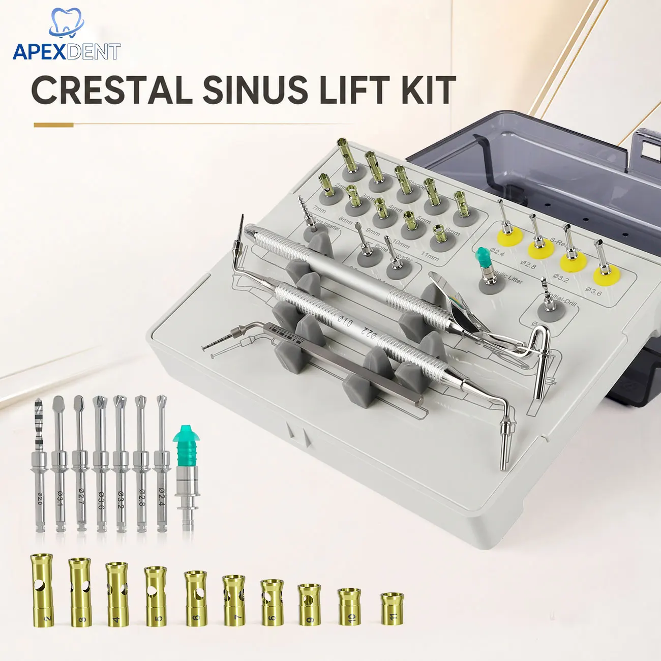 Dental Universal Implant Neobiotech Crestal Approach Complete Sinus Lift Surgical Instrument Hydraulic Membrane Elevation Tools