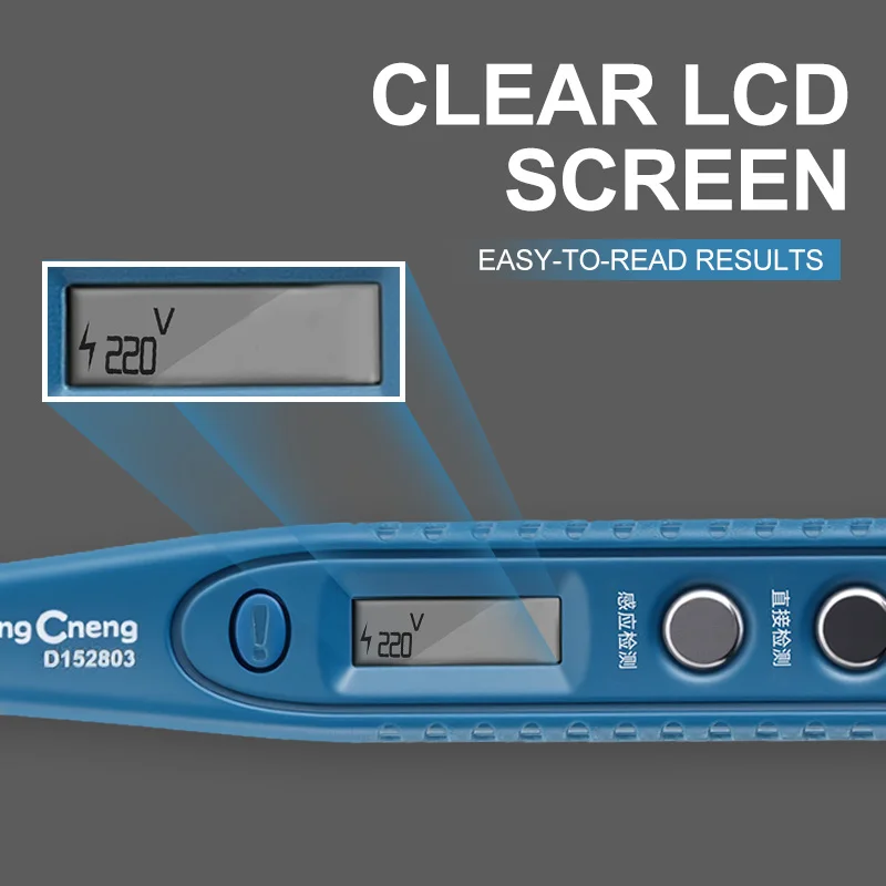 متعددة الوظائف كهربائي اختبار مفك التيار المتناوب/تيار مستمر التعريفي اقلام الفحص جهاز قياس الجهد الكهربائي 12-220 فولت LCD شاشة عرض ديجيتال #4