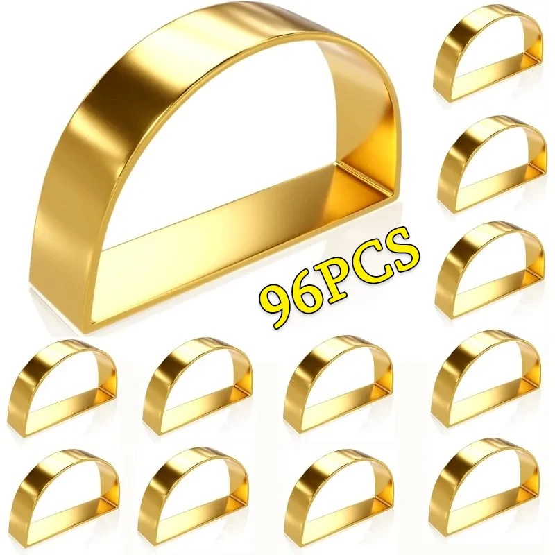 Cuff Brushed Gold Napkin Rings Holder Wedding Banquet Metallic Adornment Table Settings Glossy Serviette Buckles