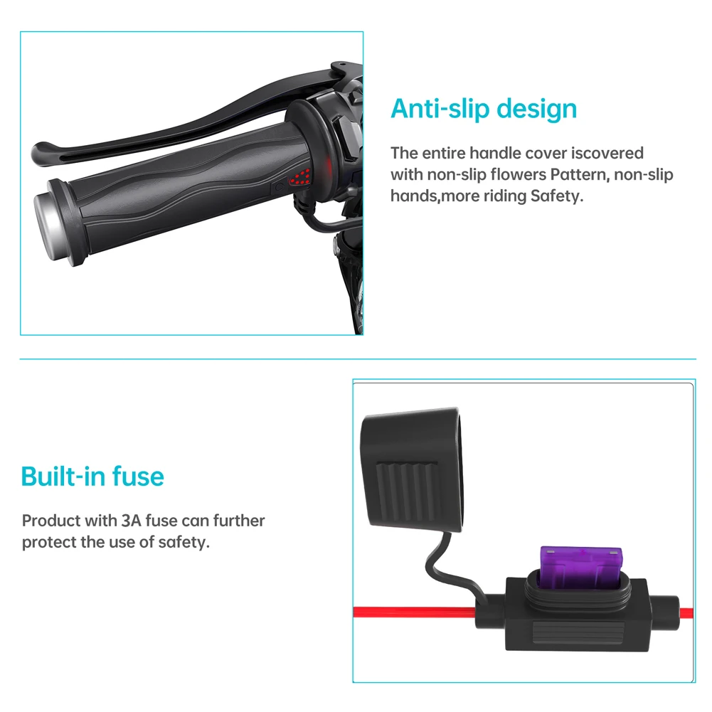 

Регулируемая ручка постоянного тока 12 В, водонепроницаемая ручка с электрическим подогревом, 5-ступенчатая электрическая ручка с подогревом, детали мотоцикла на зиму