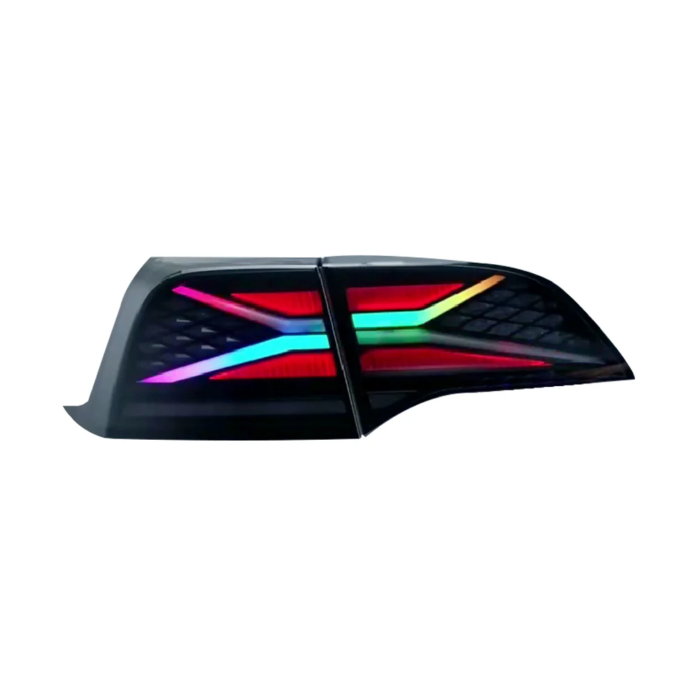 New Modified RGB LED Taillight Assembly For Tesla Model Y Model S 2018-2023 Dynamic Animation Rear Tail Lamp