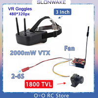 5.8G 48CH 2000mW Video Transmitter + CMOS 1800TVL Starlight Camera for FPV Racing Drone+ 3 Inch FPV Goggles Video Glasses