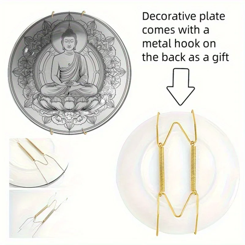 1pc Elegant Ceramic Zen for Lotus Meditation Buddha Plate - Ornate Round Non-Food Contact Suitable for Home, Living Room, Study