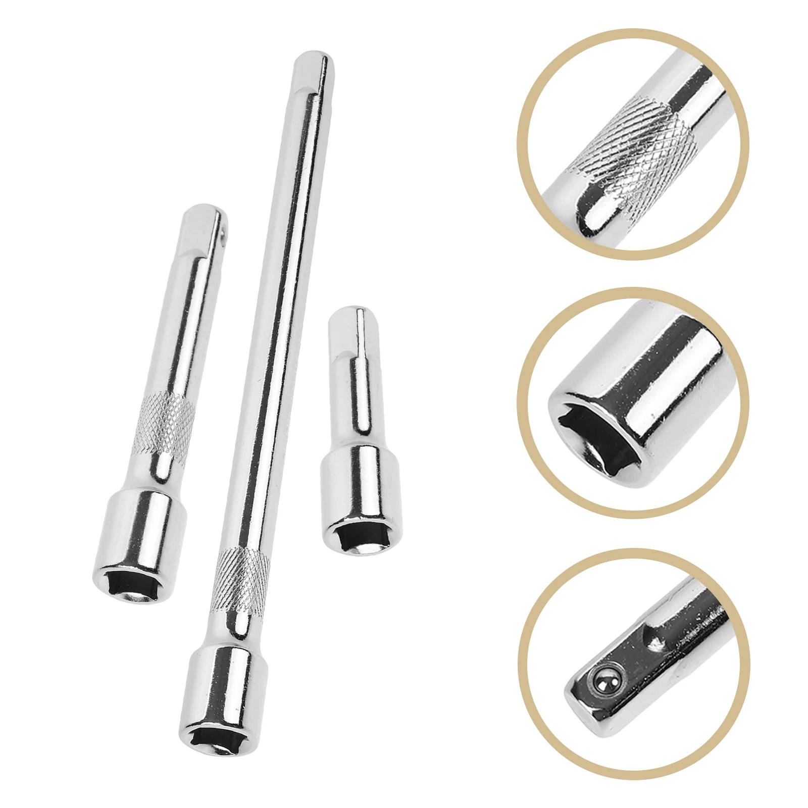 

3pcs Flexible Wrench Sleeve Rod Universal Bent 1/2 Inch Ratchet Bar Car Repair Tool Set Automotive Socket Wrench Drive Head