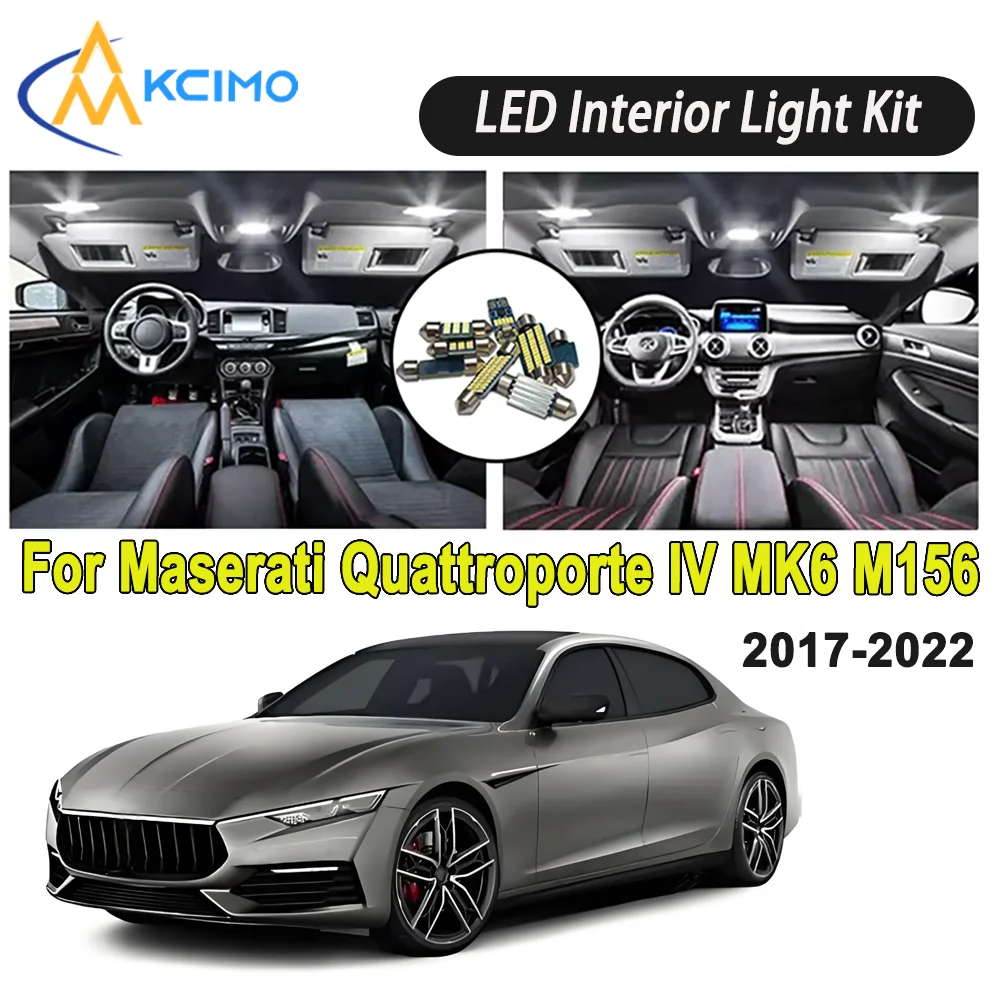 

New Light Bulb For Maserati Quattroporte IV MK6 M156 (2017-2022) Premium Bright LED Interior Dome Map Trunk Light Kit Car Led