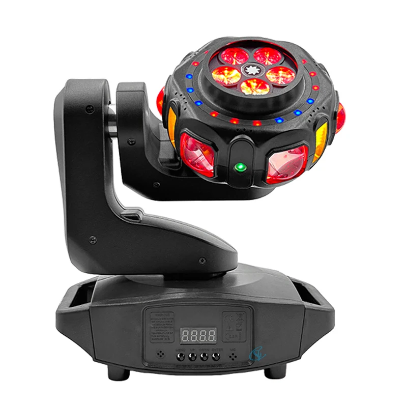 120W Professional Stage Effect Lights DMX512 Sound-Activated Disco Light Single Arm Rotating Moving Head DJ Party Festival Lamp