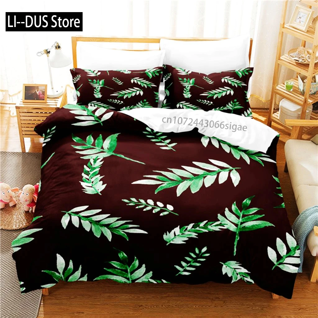 

Long Leaves Bedding Set Duvet Cover Set 3d Bedding Digital Printing Queen Size Bedding Set Fashion Design